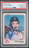 Wade Boggs 1983 Fleer RC #179 PSA 10 Auto 10