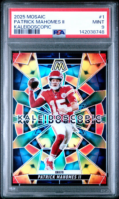 Patrick Mahomes 2025 Mosaic Kaleidoscopic #1 PSA 9 Mint