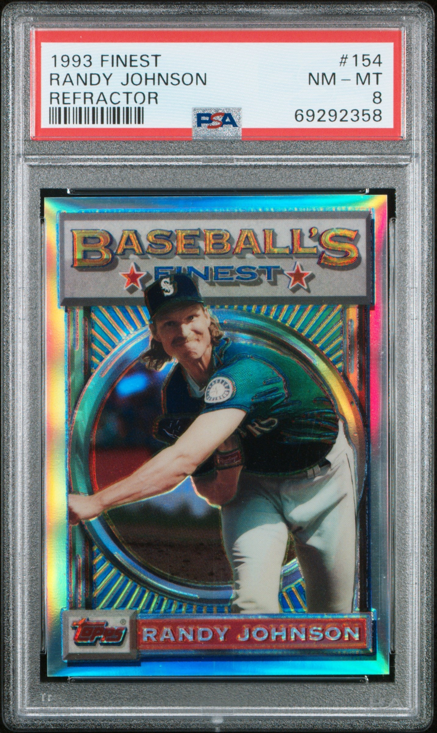 Randy Johnson 1993 Topps Finest Refractor #154 PSA 8 Nm-Mint