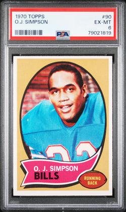 OJ Simpson 1970 Topps #90 PSA 6 EX-MINT