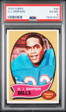 OJ Simpson 1970 Topps #90 PSA 6 EX-MINT