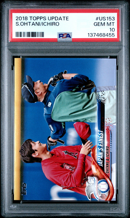 Shohei Ohtani + Ichiro 2018 Topps Update #US153 PSA 10 Gem Mint 8455
