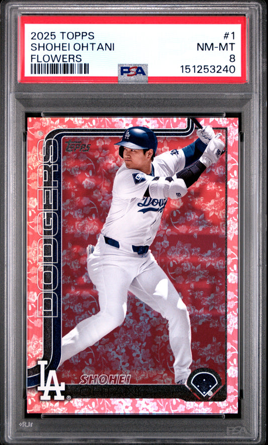 Shohei Ohtani 2025 Topps #1 Flowers #13/50 PSA 8 Nm-Mint
