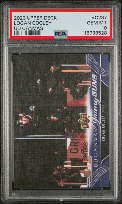 Logan Cooley 2023 Upper Deck Rookie Canvas #C237 PSA 10 Gem Mint