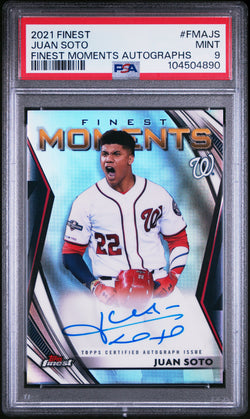 Juan Soto 2021 Topps Finest Moments Autograph PSA 9 Mint