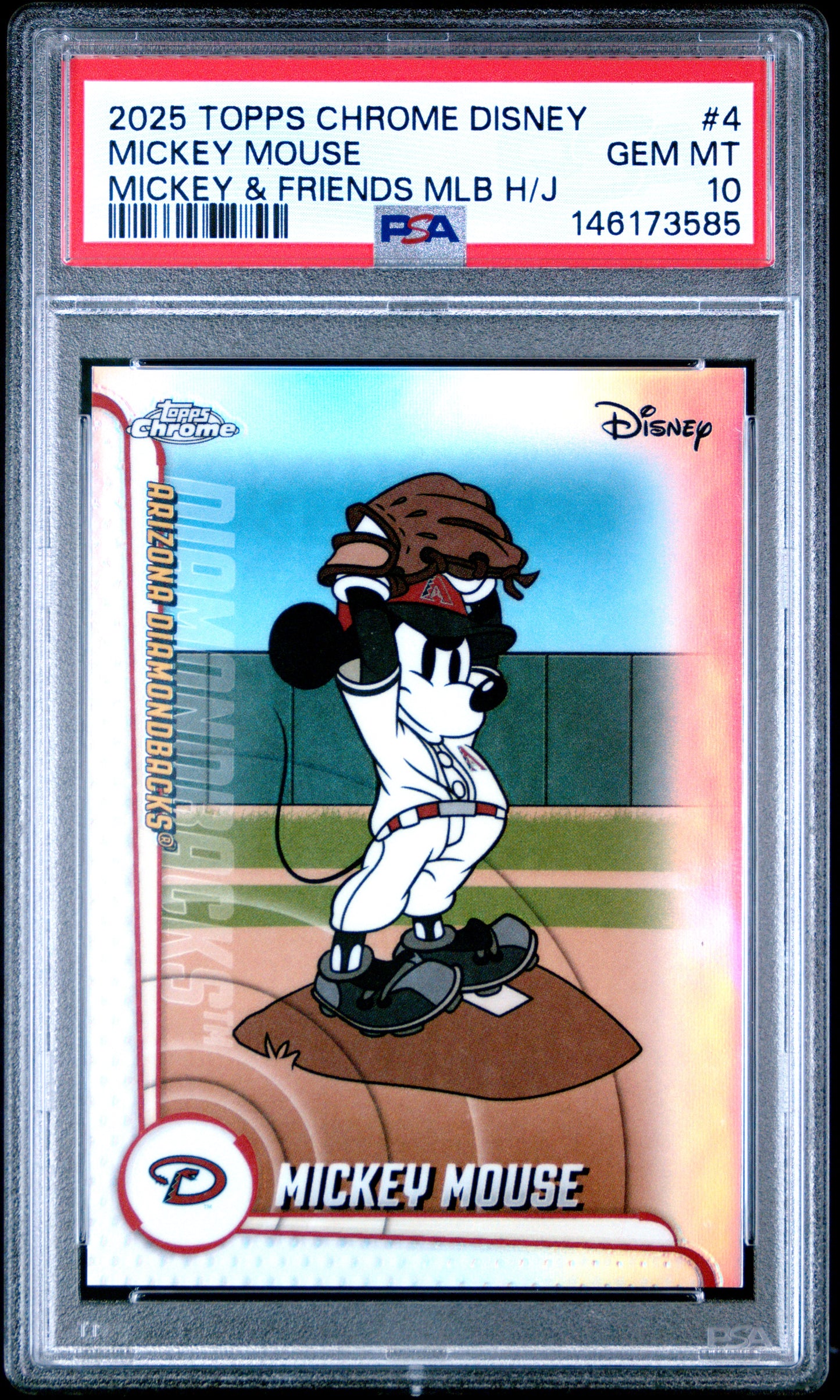 Mickey Mouse 2025 Topps Chrome Disney Mickey and Friends Diamondbacks PSA 10 Gem Mint