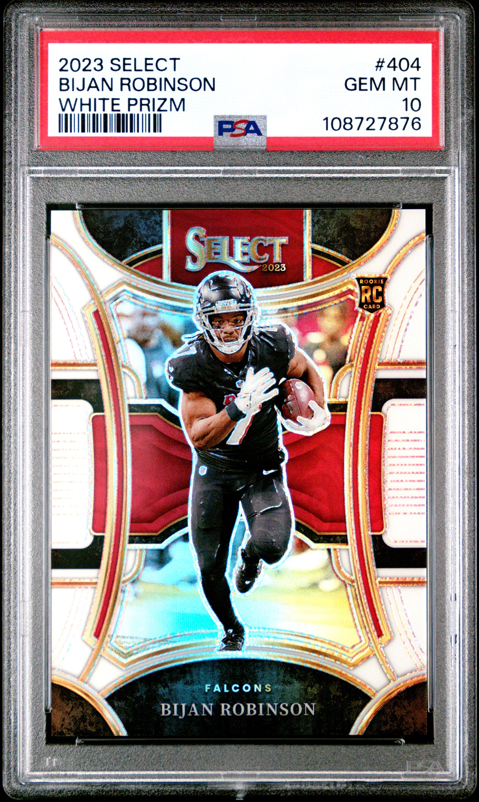 Bijan Robinson 2023 Panini Select #404 White Prizm #7/35 PSA 10 Gem Mint