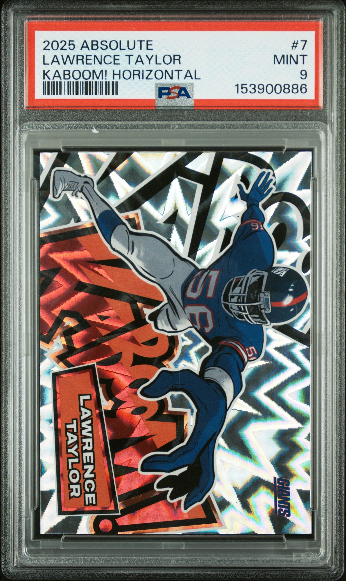 Lawrence Taylor 2025 Panini Absolute Kaboom! Horizontal PSA 9 Mint