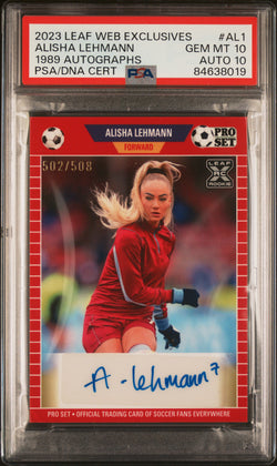 Alisha Lehmann 2023 Leaf Web Exclusives 1989 Auto #502/508 PSA 10 Auto 10