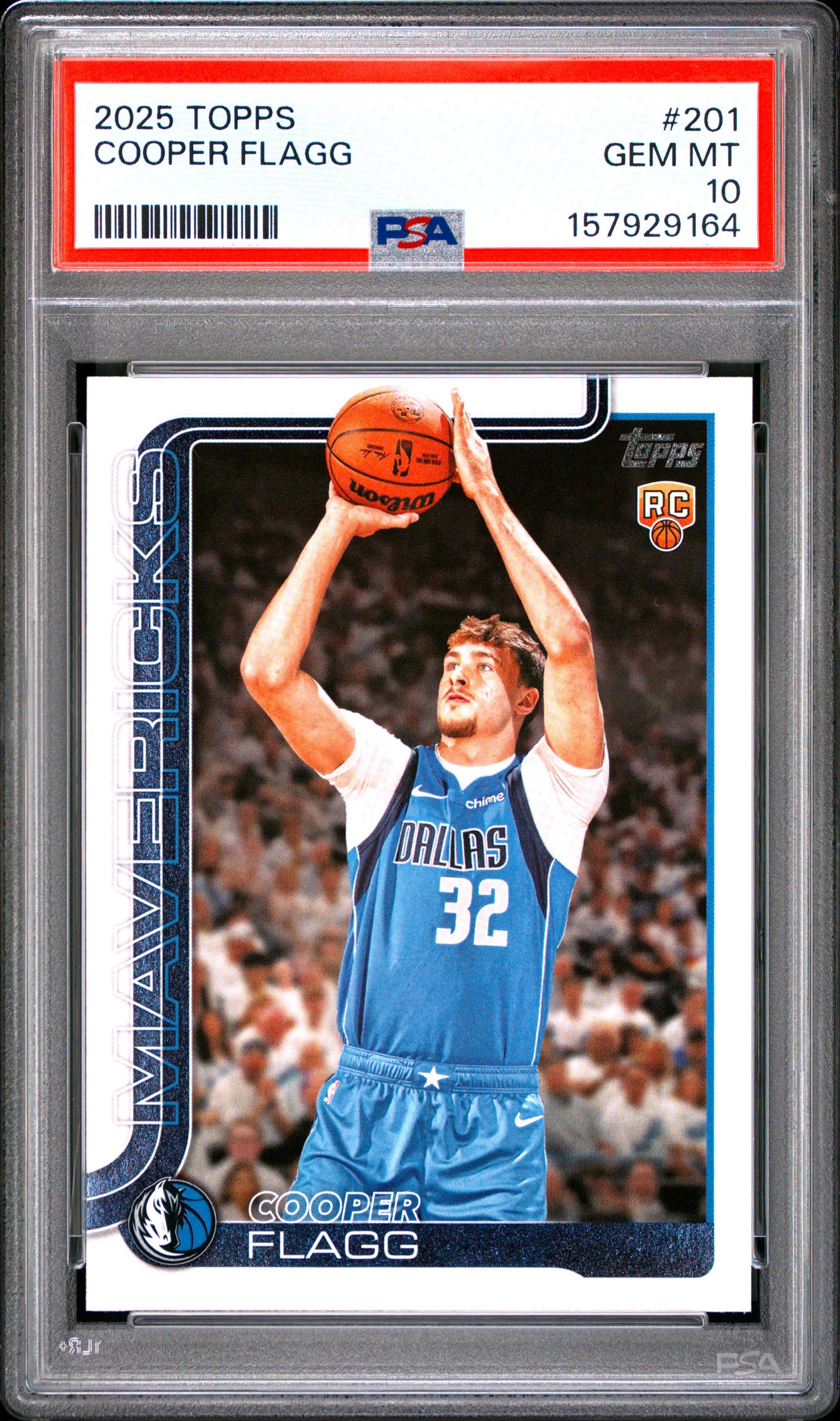 Cooper Flagg 2025 Topps Rookie #201 PSA 10 Gem Mint 9164