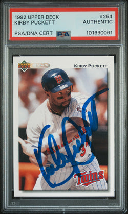 Kirby Puckett 1992 Upper Deck #254 Autograph PSA Auth