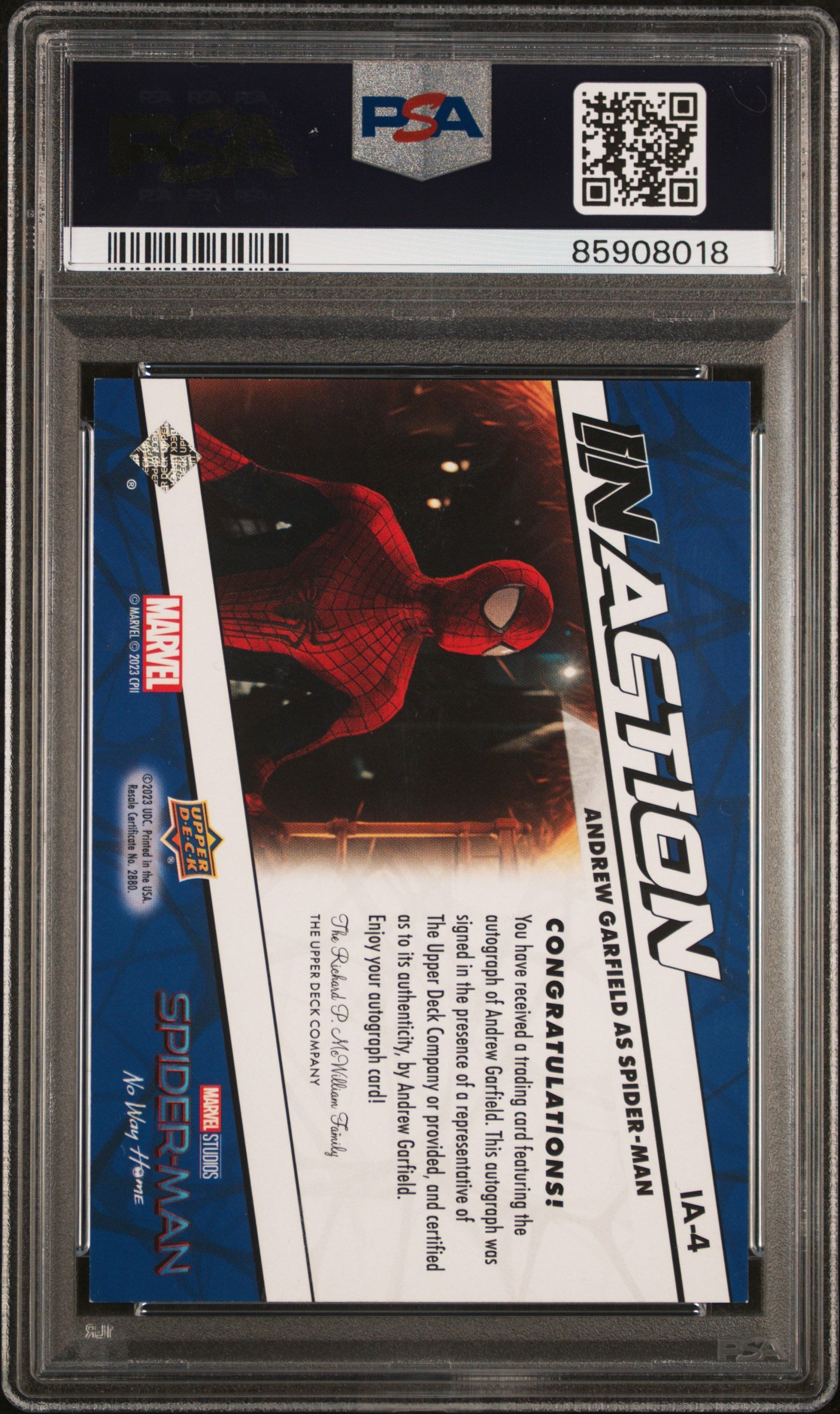 Andrewページ Andrew Garfield 2023 Spider-Man No Way Home Red Foil Auto PSA 7