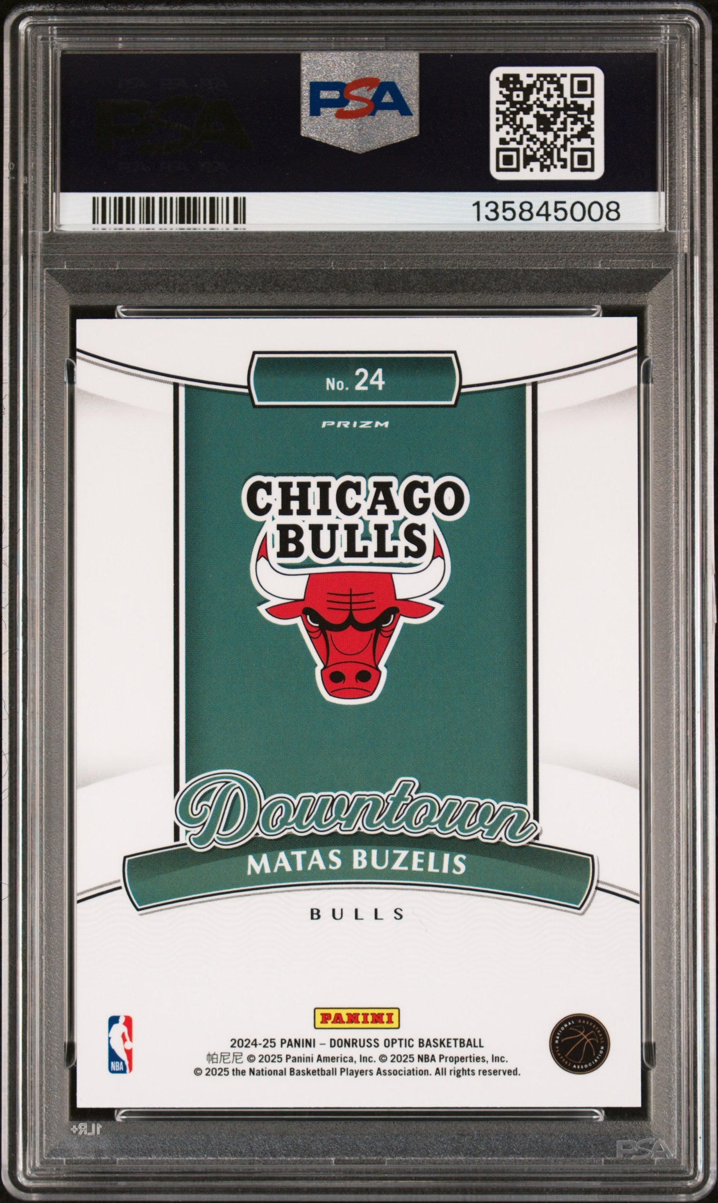 Matas Buzelis 2024 Donruss Optic Downtown PSA 10 Gem Mint