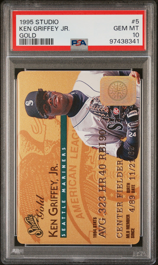Ken Griffey Jr. 1995 Studio Gold #5 PSA 10 Gem Mint