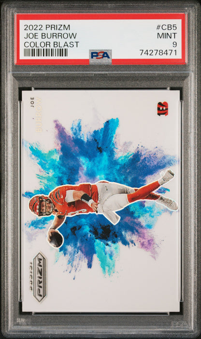 Joe Burrow 2022 Panini Prizm Color Blast PSA 9 Mint