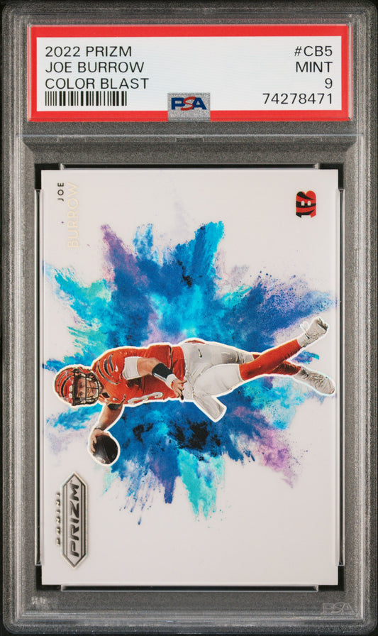 Joe Burrow 2022 Panini Prizm Color Blast PSA 9 Mint