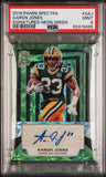 Aaron Jones 2019 Panini Spectra Neon Green Auto #8/25 PSA 9 Mint