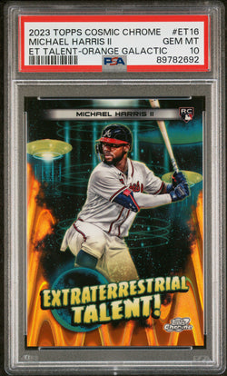 Michael Harris II 2023 Topps Chrome Cosmic Extraterrestrial Talent! Orange #9/25 PSA 10 Gem Mint