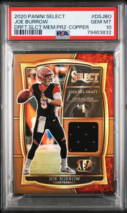 Joe Burrow 2020 Panini Select Draft Selections Copper Jersey #35/49 PSA 10 Gem Mint