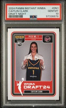 Caitlin Clark 2023 Panini Instant WNBA Draft Night PSA 10 Gem Mint 6878