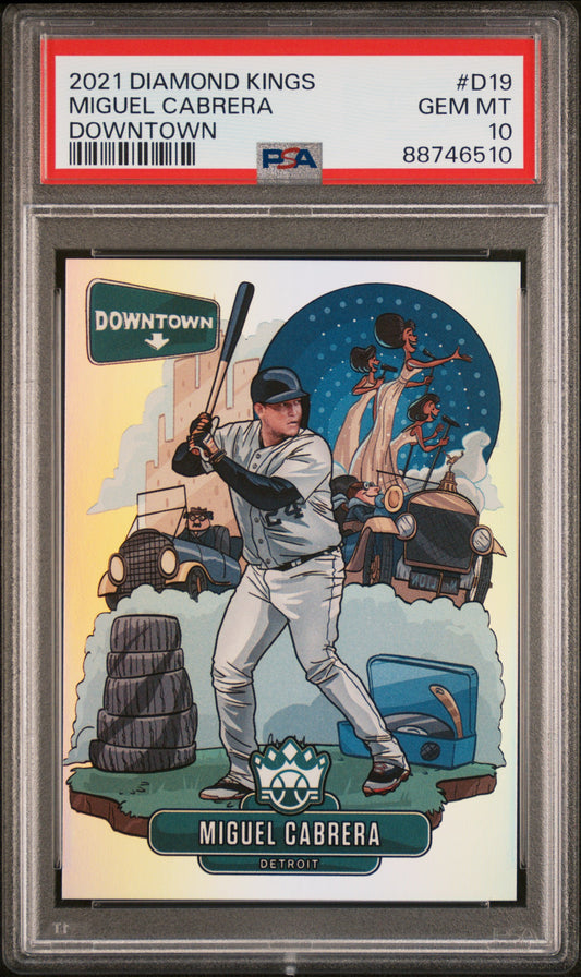 Miguel Cabrera 2021 Donruss Diamond Kings Downtown #D19 PSA 10 Gem Mint