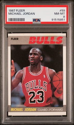 Michael Jordan 1987 Fleer Basketball #59 PSA 8 NM-MINT 5851