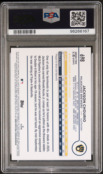 Jackson Chourio 2024 Topps #698 PSA 10 Gem Mint
