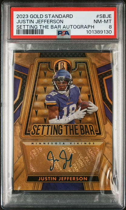 Justin Jefferson 2023 Panini Gold Standard Setting the Bar Auto #11/25 PSA 8 Nm-Mint