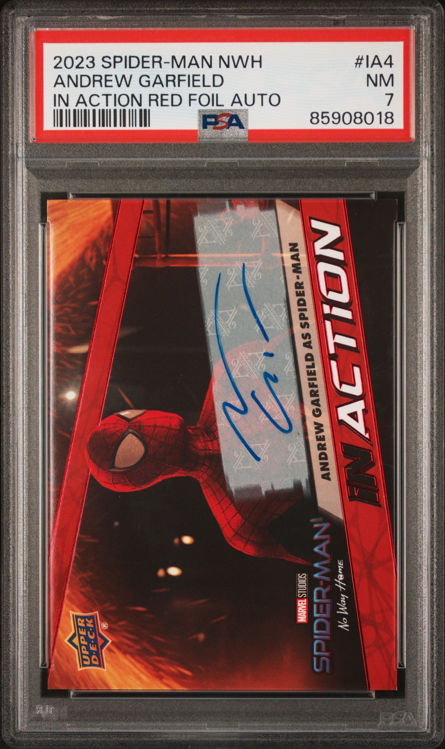 Andrew Garfield 2023 Spider-Man No Way Home Red Foil Auto PSA 7