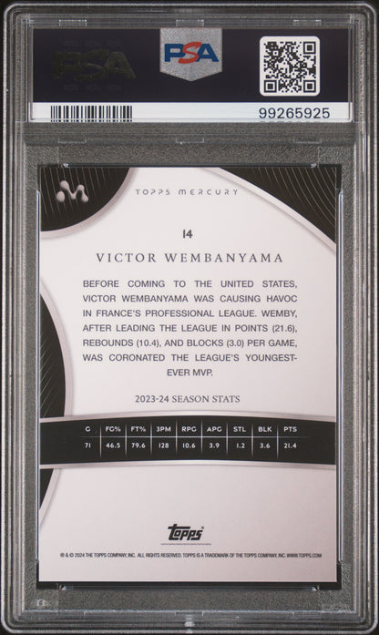 Victor Wembanyama 2023 Topps Mercury #14 Alien Face Refractor #4/5 PSA 10 Gem Mint