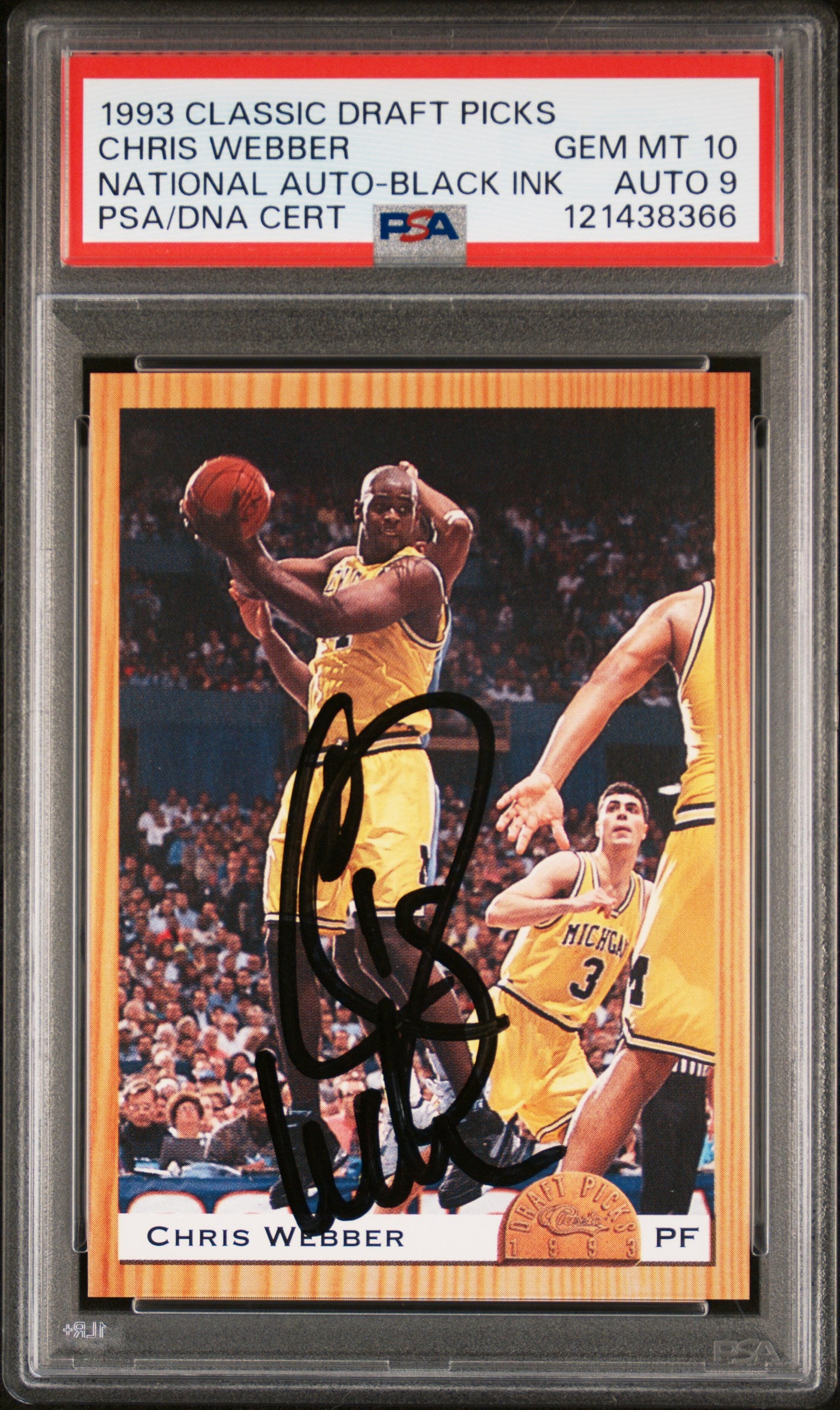 Chris Webber 1993 Classic National Convention Auto PSA 10 Auto 9