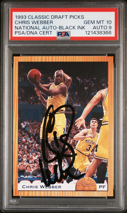 Chris Webber 1993 Classic National Convention Auto PSA 10 Auto 9