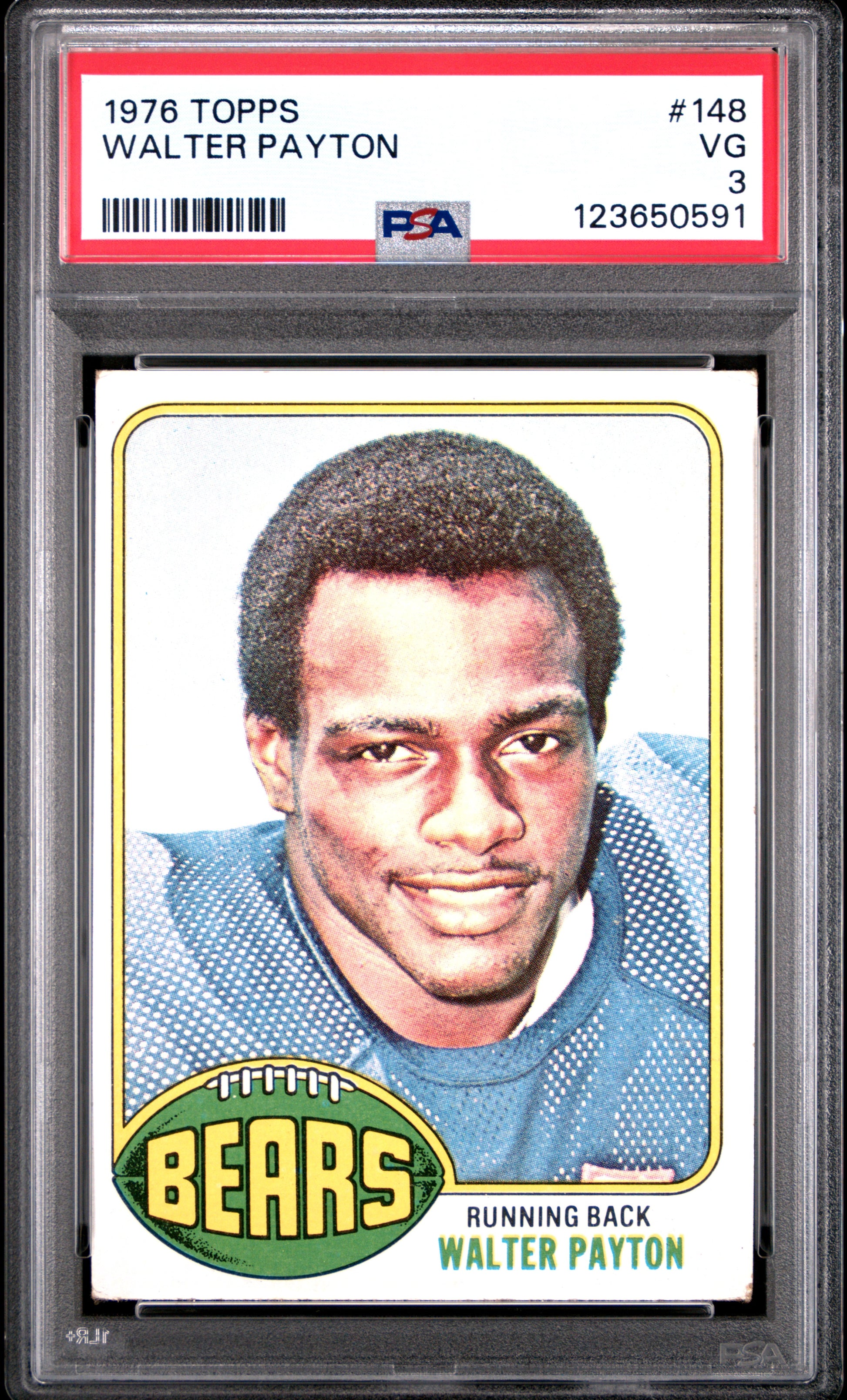 Walter Payton 1976 Topps #148 Rookie PSA 3 Very Good 0591