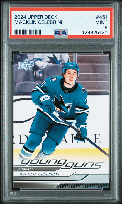 Macklin Celebrini 2024 Upper Deck Rookie #451 PSA 9 Mint 5120