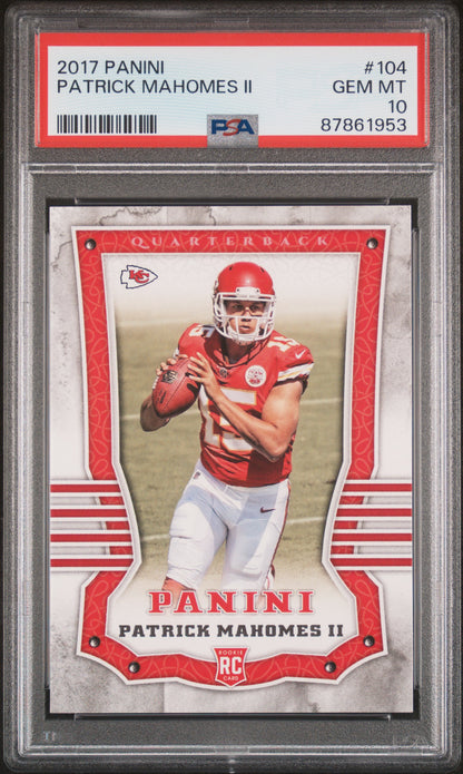 Patrick Mahomes 2017 Panini #104 PSA 10 Gem Mint