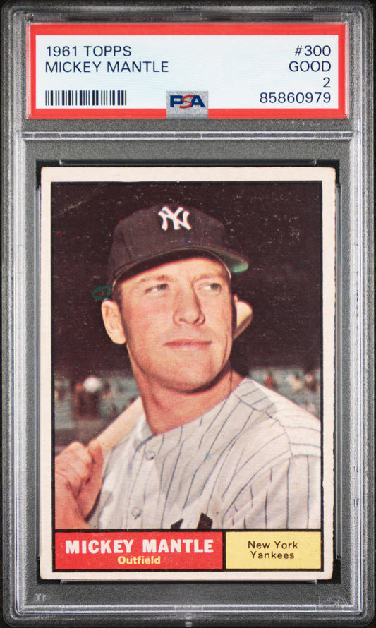 Mickey Mantle 1961 Topps #300 PSA 2 Good