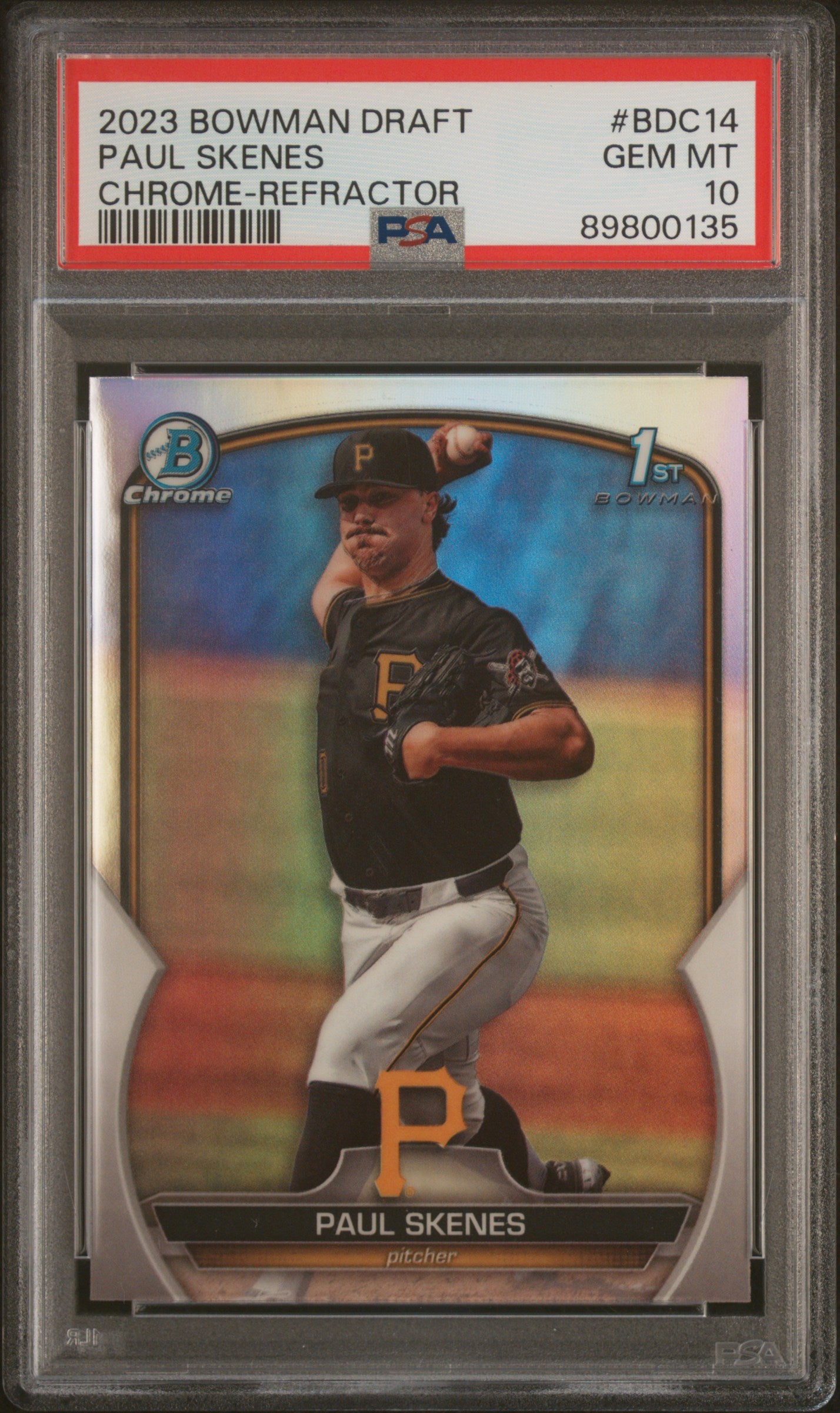 Paul Skenes 2023 Bowman Chrome Refractor PSA 10 Gem Mint 0135