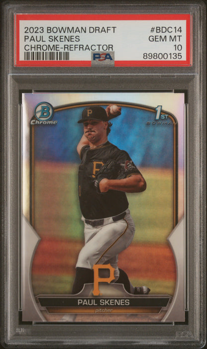 Paul Skenes 2023 Bowman Chrome Refractor PSA 10 Gem Mint 0135