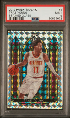 Trae Young 2019 Panini Mosaic Stained Glass PSA 9