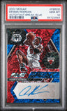 Dennis Rodman 2022 Panini Mosaic Fast Break Blue Auto #5/25 PSA 10 Gem Mint