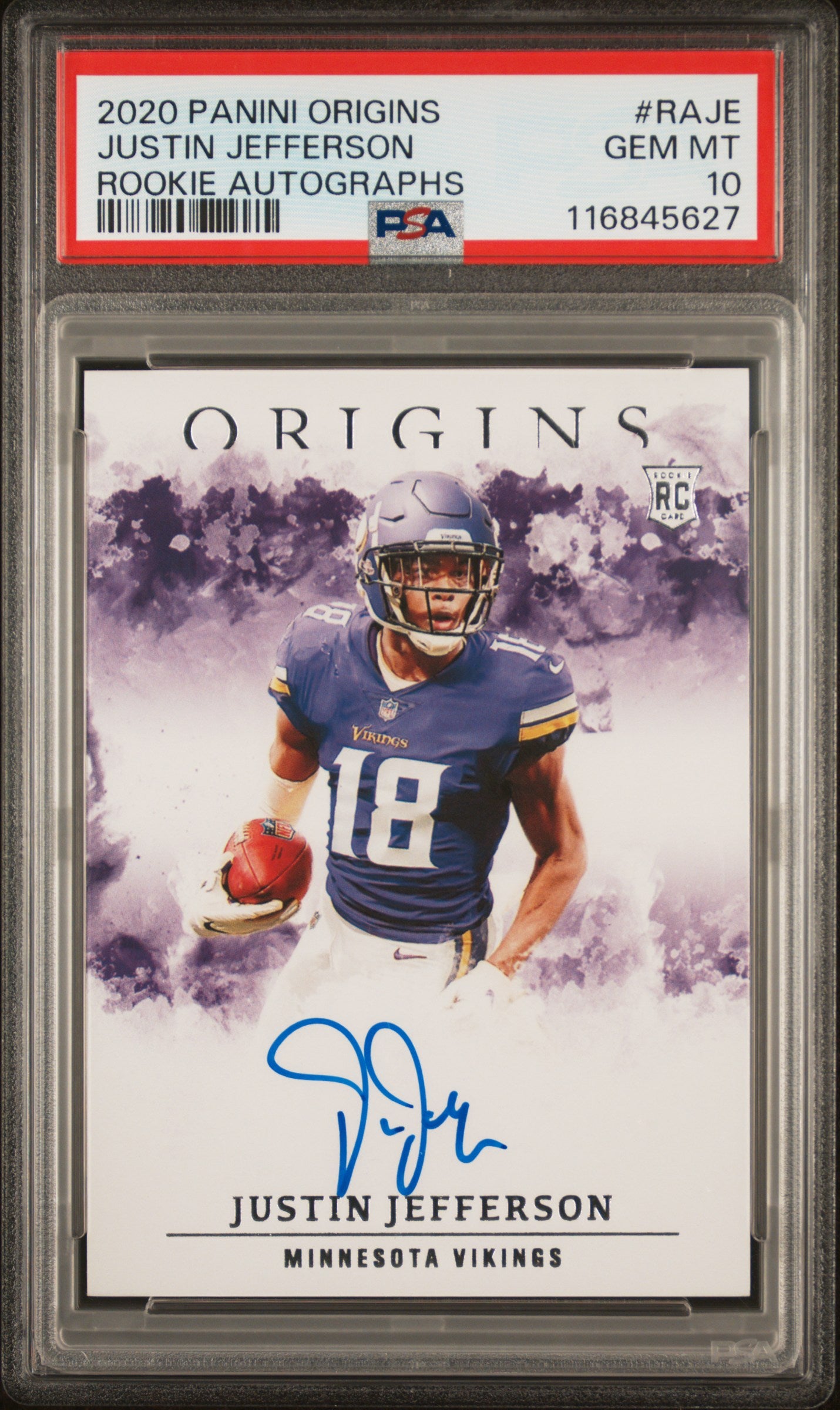 Justin Jefferson 2020 Panini Origins Rookie Autograph PSA 10 Gem Mint