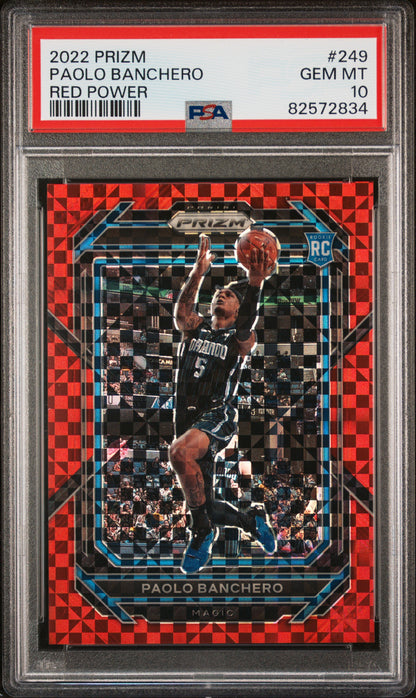Paolo Banchero 2022 Panini Prizm Rookie Red Power #47/75 PSA 10 Gem Mint