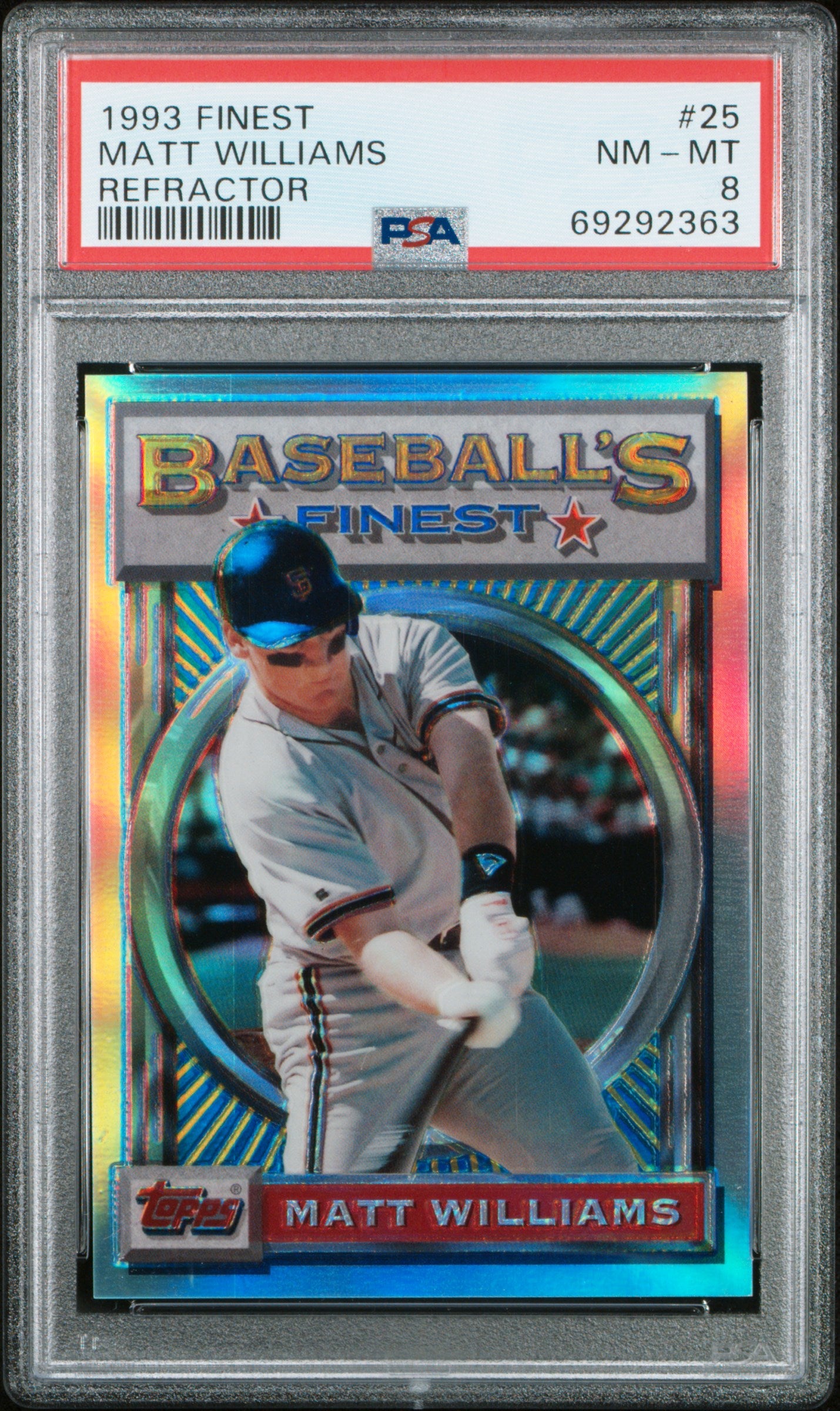 Matt Williams 1993 Topps Finest Refractor #25 PSA 8 Nm-Mint