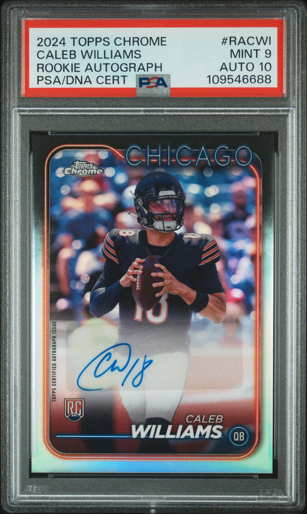 Caleb Williams 2024 Topps Chrome Rookie Auto PSA 9 Auto 10 – Three ...