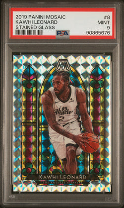 Kawhi Leonard 2019 Panini Mosaic Stained Glass PSA 9