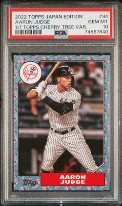 Aaron Judge 2022 Topps Japan Edition #34 1987 Topps Cherry Tree PSA 10 Gem Mint