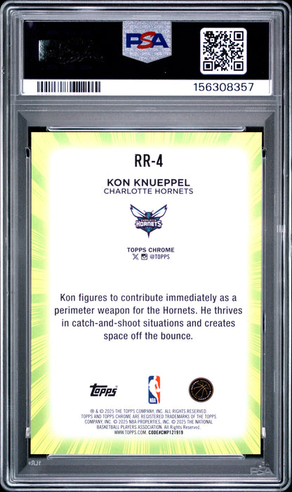Kon Knueppel 2025 Topps Chrome Radiating Rookies PSA 9 Mint 8357