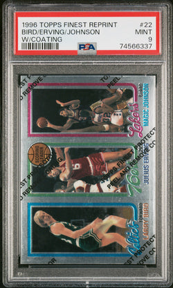 Larry Bird/Julius Erving/Magic Johnson 1996 Finest PSA 9 Mint