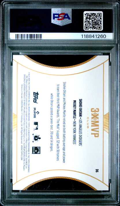 Shohei Ohtani + Mickey Mantle 2025 Topps Welcome to the Club Green #99/99 PSA 10 Gem Mint