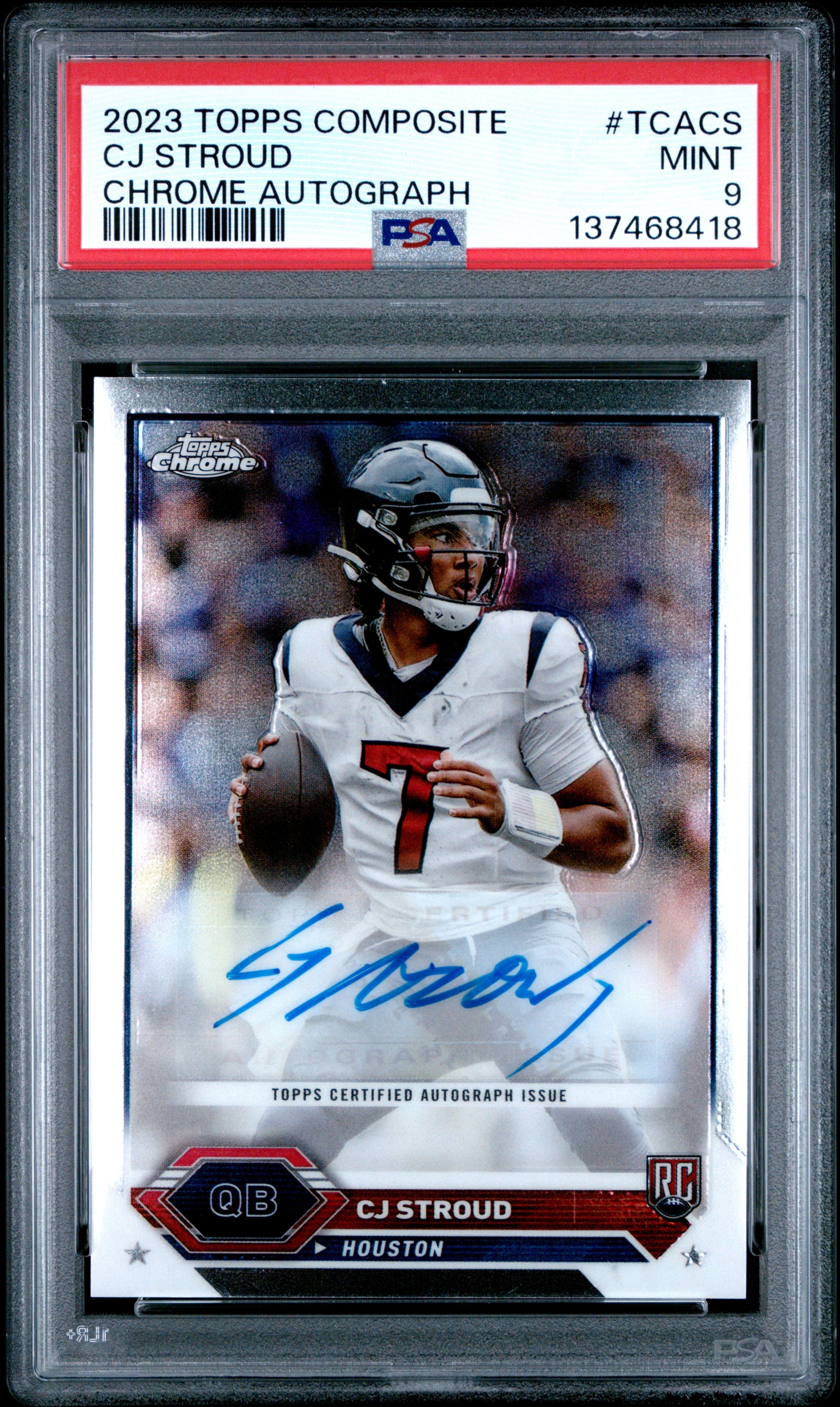 C.J. Stroud 2023 Topps Composite Chrome Rookie Auto PSA 9 Mint